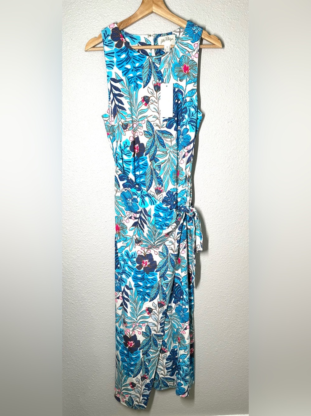 NWT Lilly Pulitzer Women’s Estela Midi Dress In Breezy Aqua Size Medium